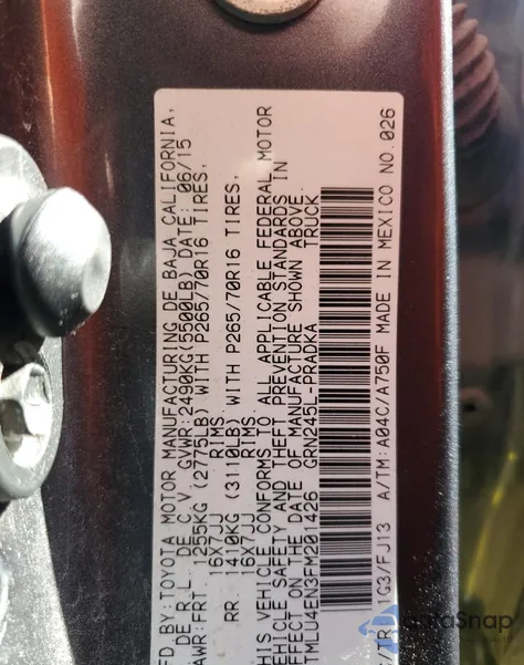 2015 Toyota Tacoma Double Cab from USA, damaged, VIN 3TMLU4EN3FM201426